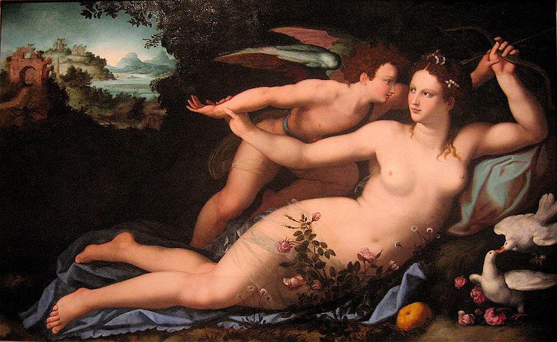 Alessandro Allori Venus disarming Cupid. China oil painting art